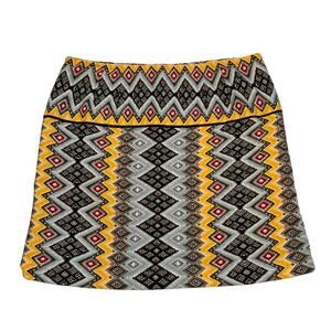 Ann Taylor Loft, Aztec Tribal Multicolor Pattern Skirt, 12